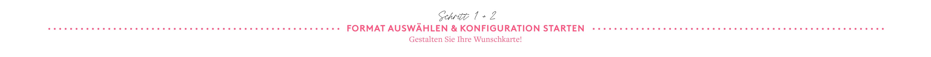 Schritt 1 und 2: Format auswählen und Konfiguration starten