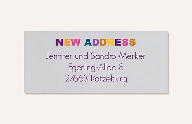Absenderaufkleber für Umzugskarten