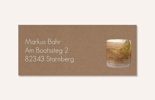 Absenderaufkleber für Geburtstagskarten