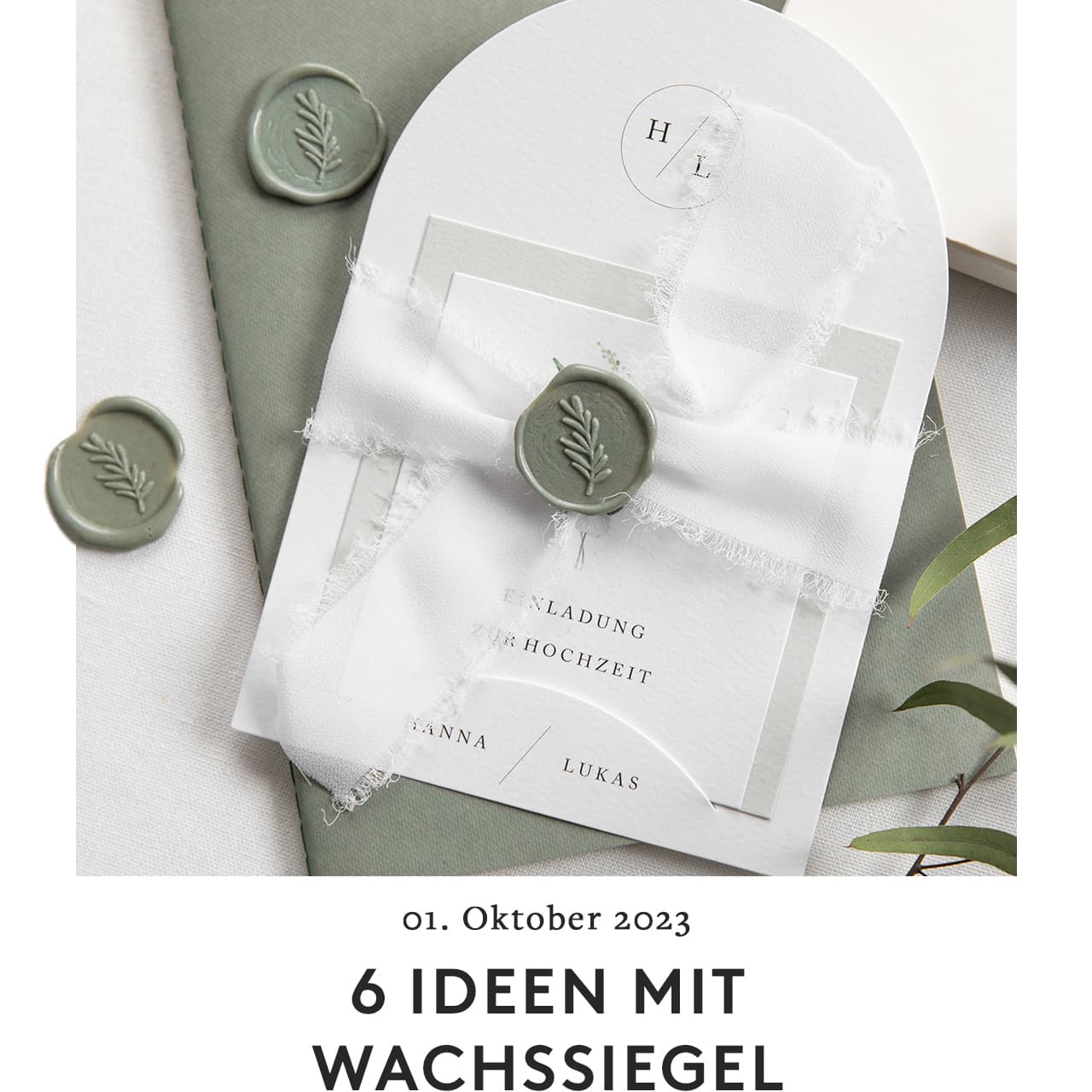 DIY-Einladung mit Wachssiegel und Band