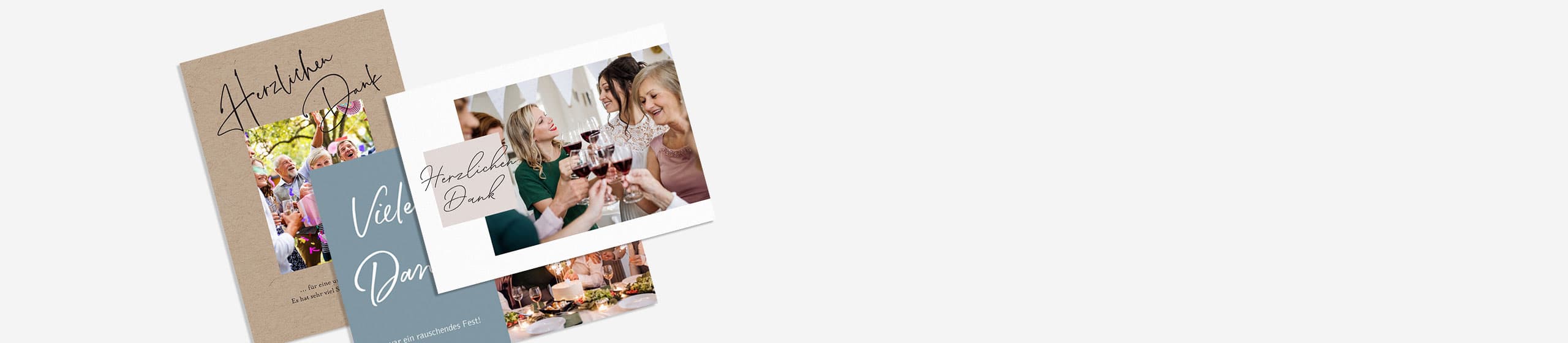 3 Dankeskarten zum Geburtstag mit Fotos von der Geburtstagsfeier