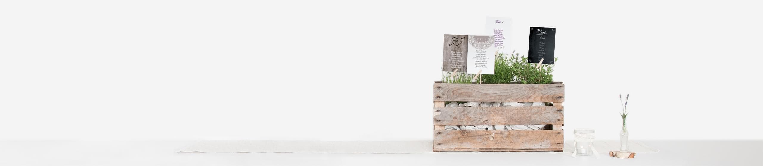 Beispielbild für kreativen Sitzplan im DIY-Stil