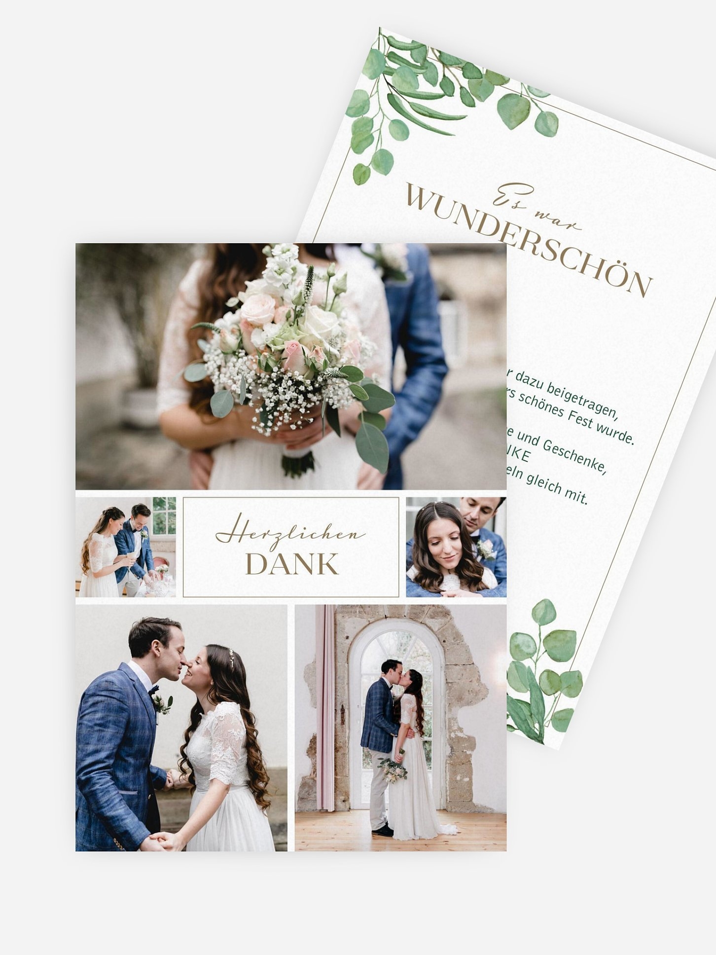 Dankeskarte Hochzeit Eucalyptus