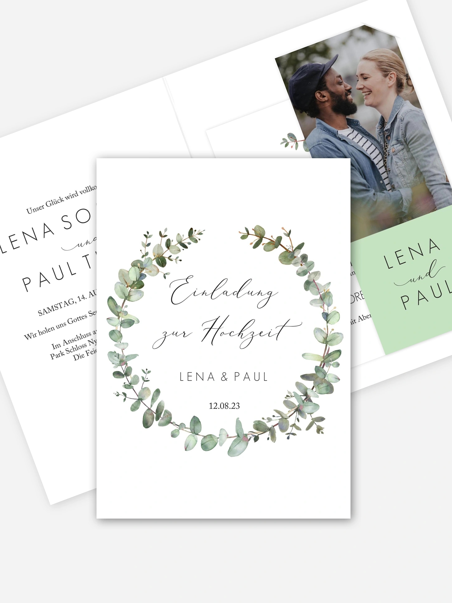 Hochzeitseinladung Green Minimal