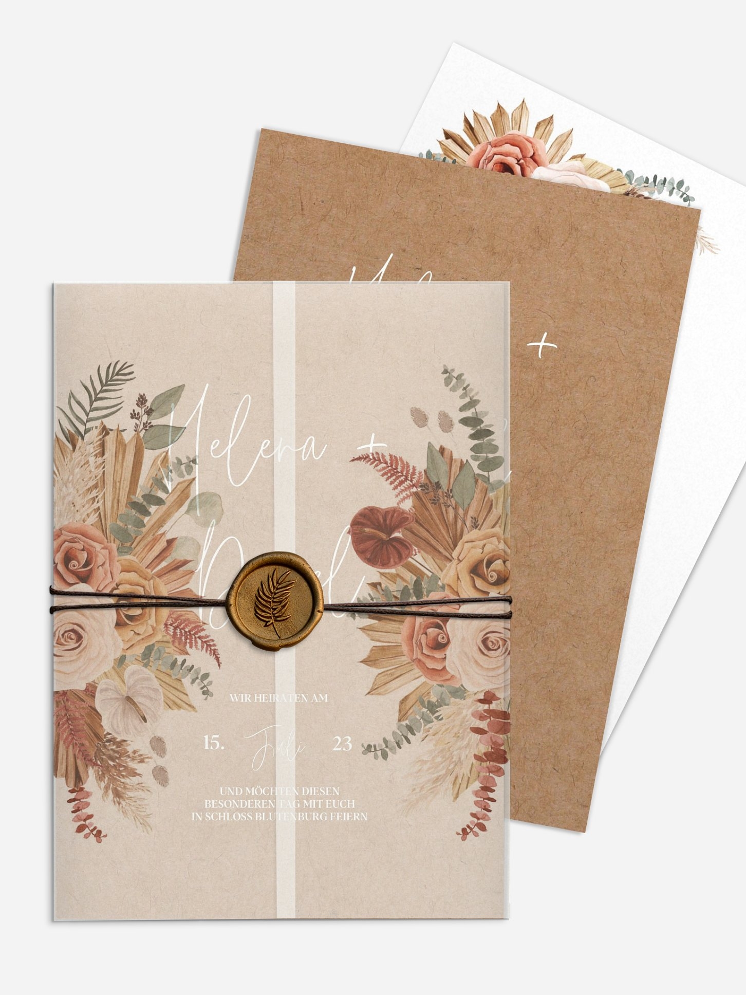 Hochzeitseinladung Bohemian Florals