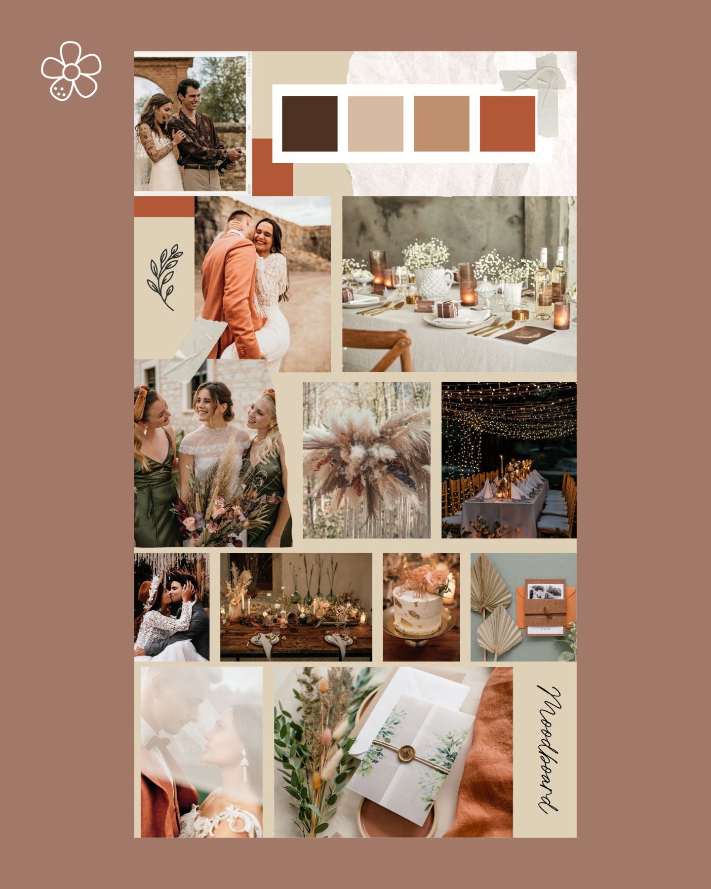 Ein Moodboard zum Thema Hochzeit im Screensaver-Format.