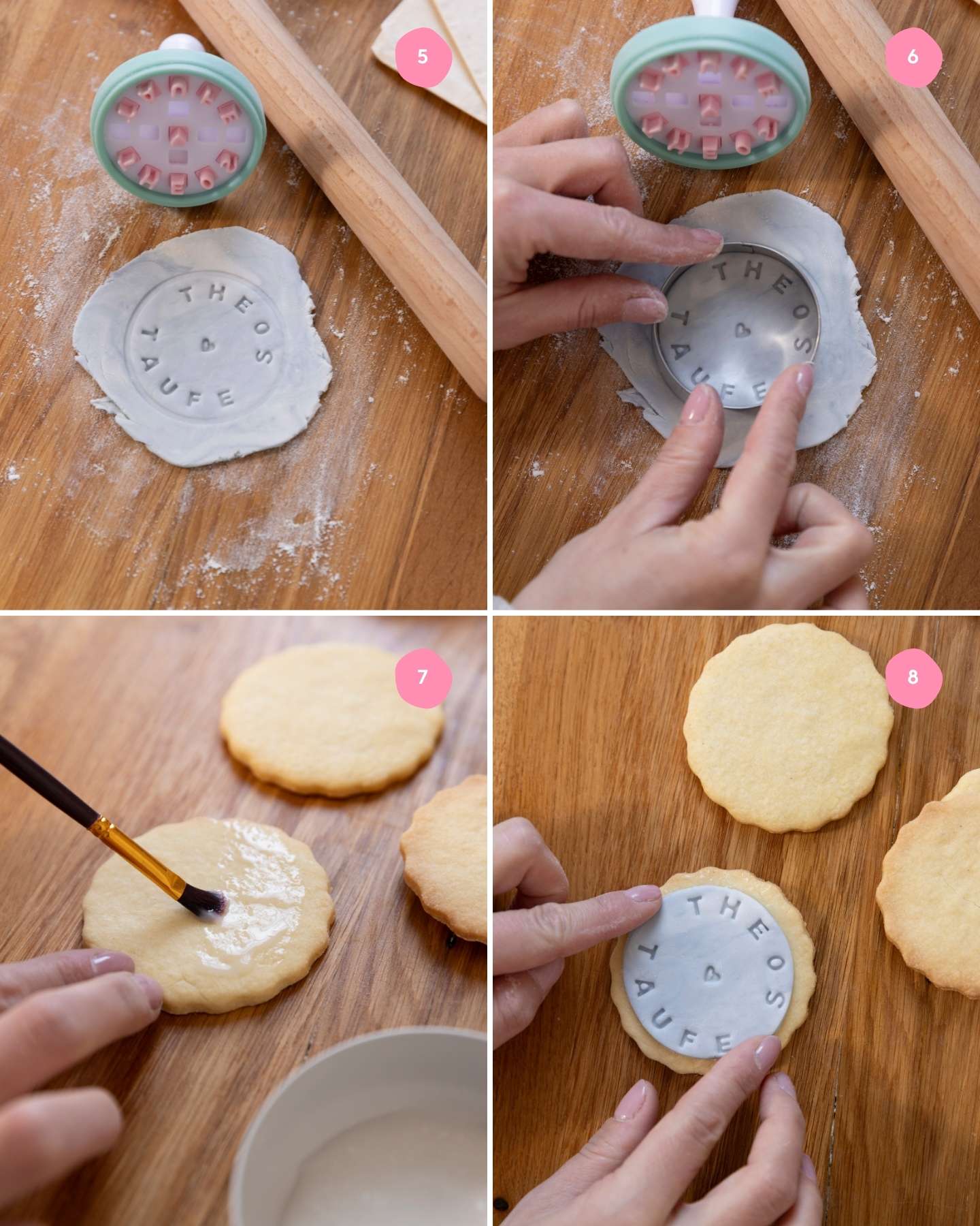 Schritt-für-Schritt-Anleitung für Kekse als Gastgeschenk zur Taufe im Marmorlook