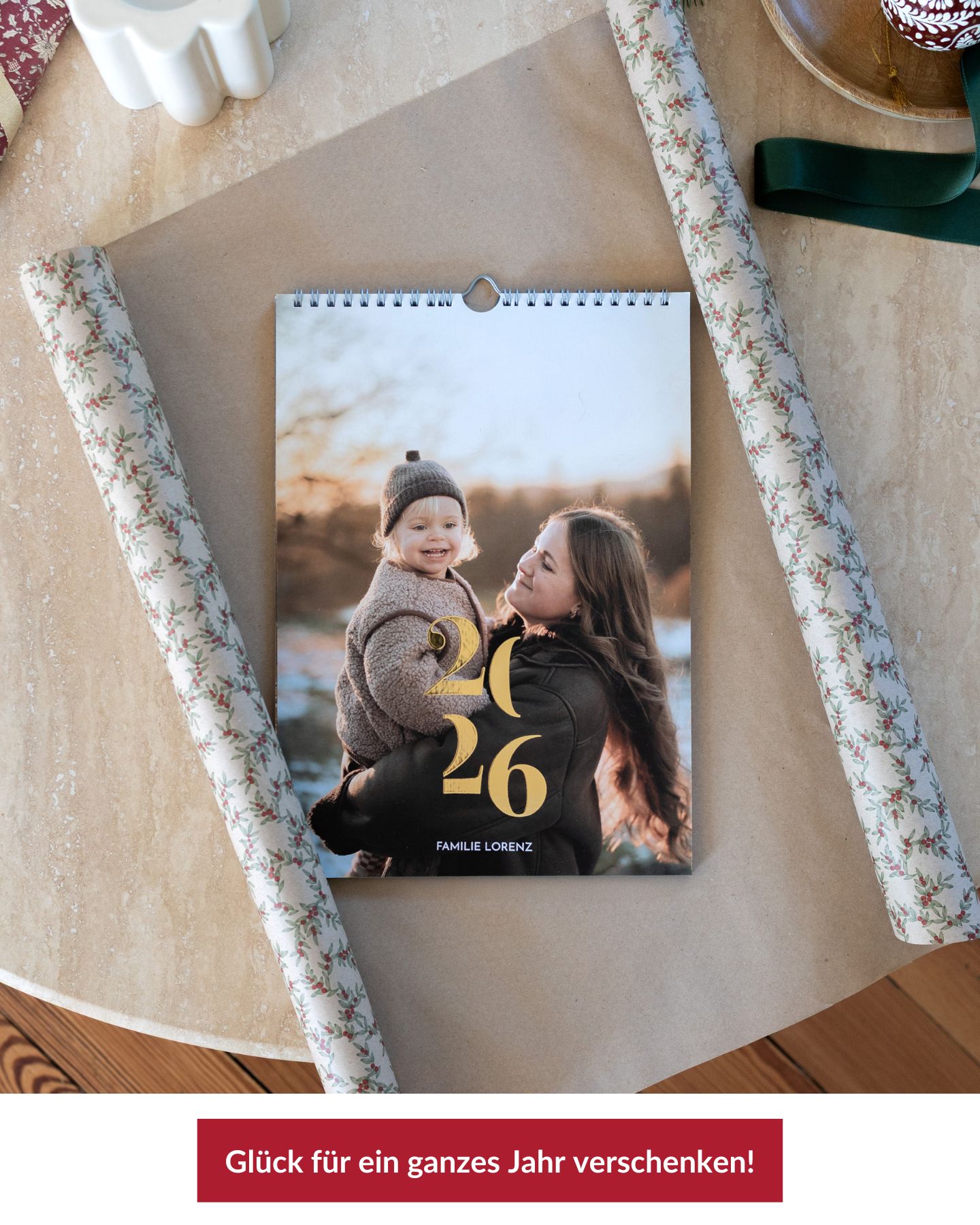Fotokalender mit Geschenkpapier