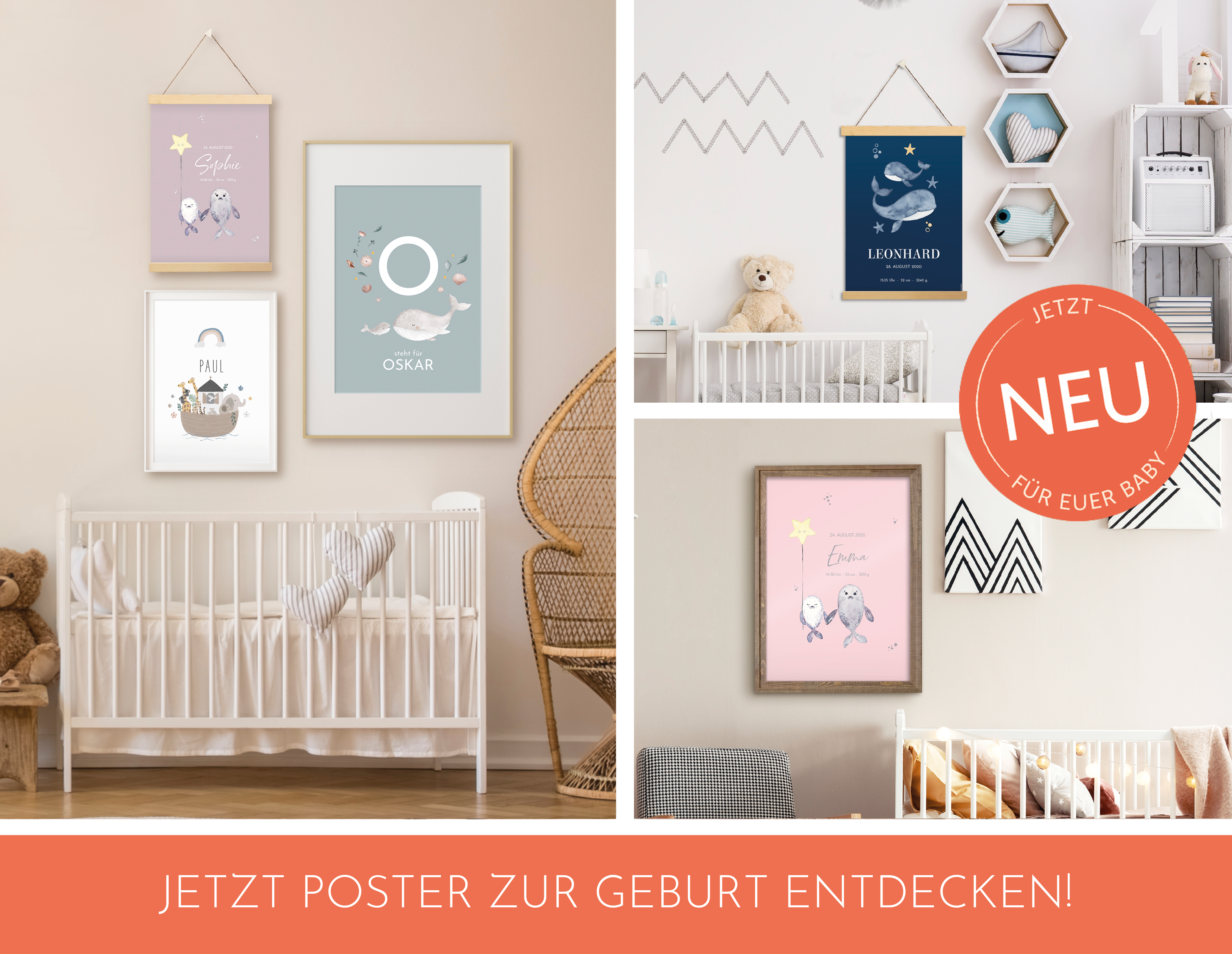 Individualisierte Poster zur Geburt des Kindes 