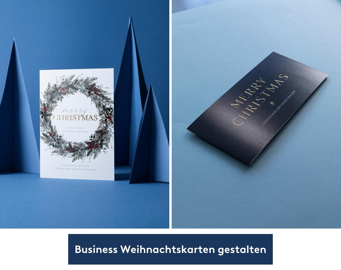 Collage mit schönen Weihnachtskarten als Weihnachtsgeschenk für Mitarbeiter