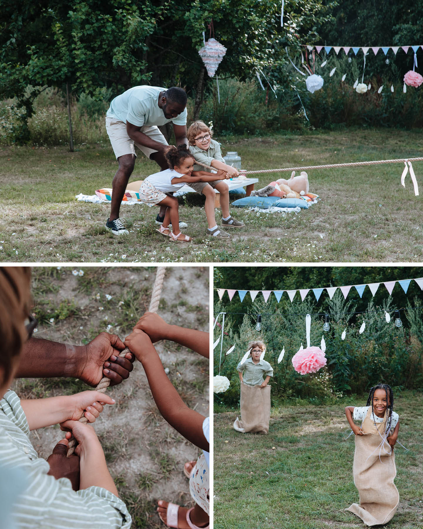 Kindergeburtstag Seil ziehen