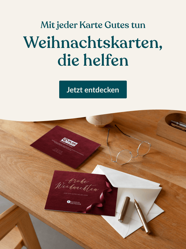 Helfen an Weihnachten: geschäftliche Spendenkarten