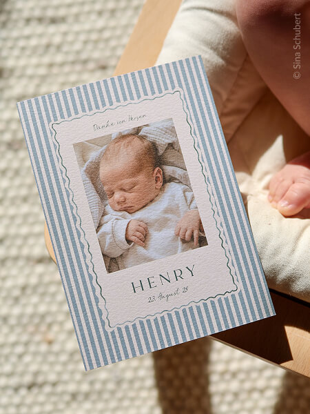 Geburtskarte Little Stripes