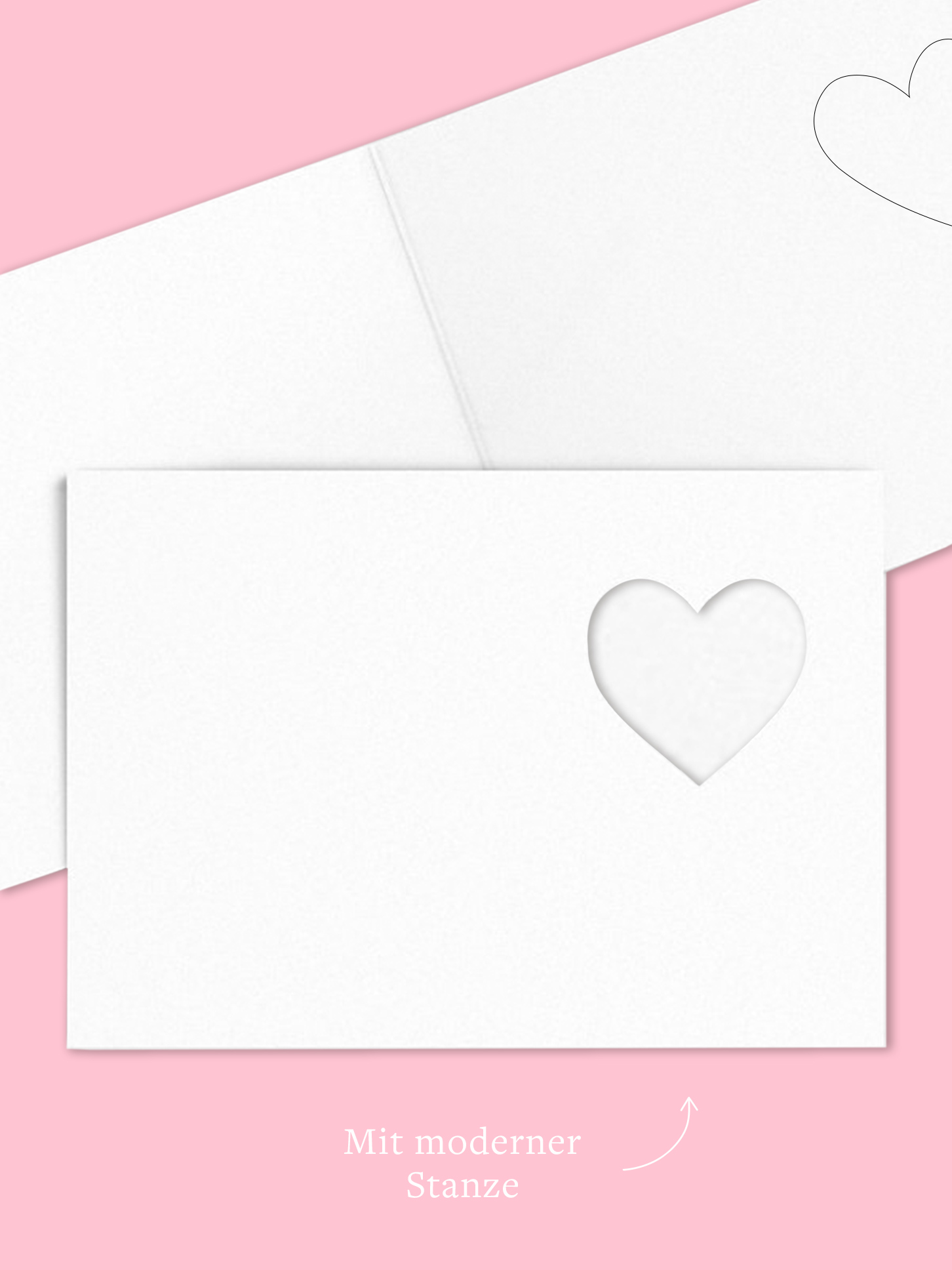 Formatvorlage Klappkarte mit Herzstanze